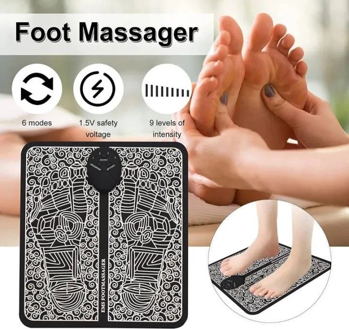 EMS Foot Massager Pad Improve Blood Circulation Relieve Ache Pain USB Rechargeable