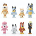 8pcs/set Bluey Family Kawaii Animal The Bluey Bingo Action Toys PVC Figures Cute Cartoon Dog Movable Doll Bingo Dog set Education toys Children's toys Gift. 