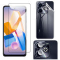 Infinix Hot 40i Glass Protector Polish Screen Tempered + Back Clear Jelly Protector Soft Film Protection Hydrogel Film Back Protector + Back Rear Camera Protector 9H Gorilla Flexible Protection For Hot 40i. 