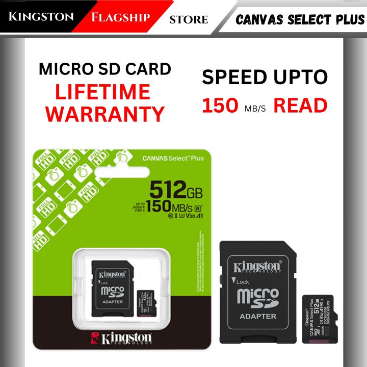 Kingston%20Canvas%20Select%20Plus%20Micro%20SDXC%20Card%2064GB/128GB/256GB/512GB%20UHS-I%20Class%2010%20Memory%20Card%20with%20Adapter%20-%20Lifetime%20Warranty%20-%20Image%207
