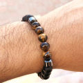CLASSIC Vintage wholesale mens bracelets Frosted stone men bracelet stone/black bead bracelet. 