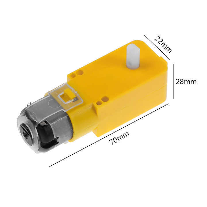 TT Motor DC 3-6V Gearbox Motor Dual Shaft 200RPM – 1:48 Ratio Motor with Tire Wheel Kit for Arduino DIY Smart Car Robot