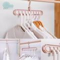 Rotate Anti-Skid Folding Hangers Magic Space Saving Hangers Clothes Hangers Organizers 9 Hole 360°. 