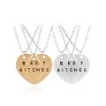 Trendy Pcs/set Best Bitches Pendant Broken Heart Stitching Necklace For Best Friends And Good Girlfriends Sets Of Chains. 