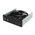 5.25 Inch Desktop Pc Case Internal Front Panel Usb Hub 2 Ports Usb 3.0 And 2 Ports Usb 2.0 With Hd Port 20 Pin Connector. 