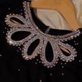 Embroidery Neckline Lace Turkish Style For Brand Fabrics, Fancy Mirror Neck Design For Clothes, New Stone Necklace for Dress. 