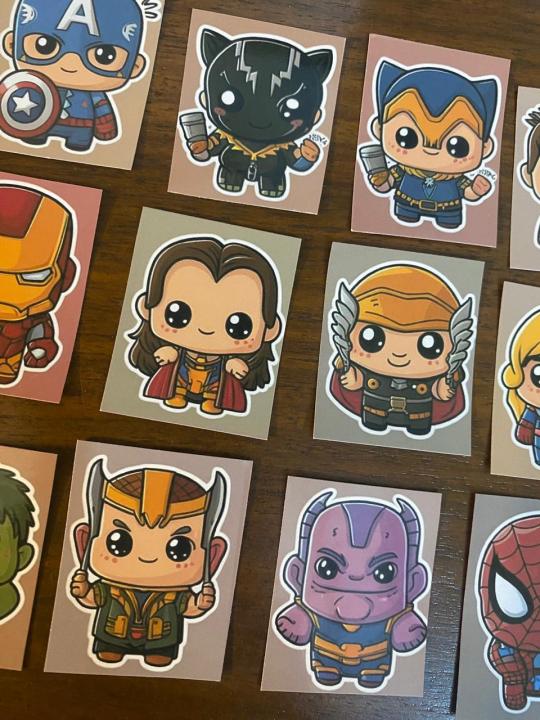 Marvel Rectangle Sticker Marvel Character Stickers 12 Stickers for mobile back, Laptop, dairy ...