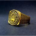 THE MEN THING Viking King Ring for Men Luxury Solid  Pure Stainless Steel Ring (Gold Tone) Jewellery for Men & Boys. 