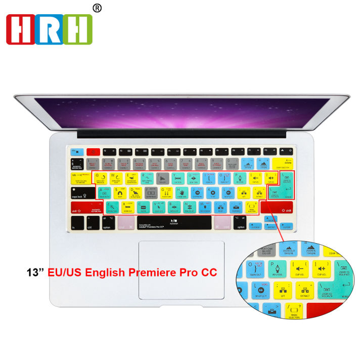 【linfang store】Waterproof  Premiere Pro CC Shortcuts Silicone Keyboard Skin Cover For Macbook Pro Air Retina 13 15 17 A1278 Both