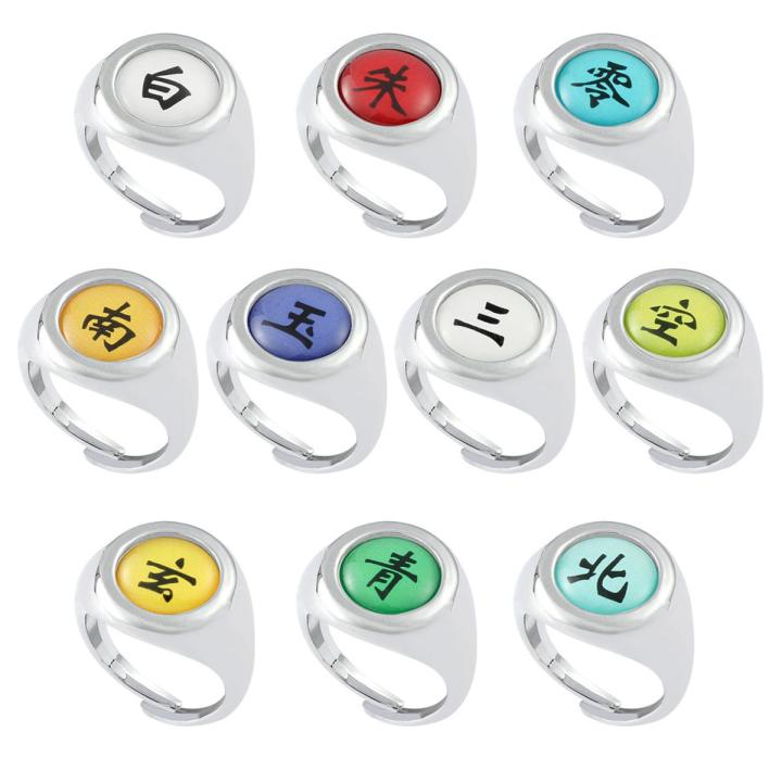 Anime Naruto Akatsuki Rings Sharingan Itachi Sasuke Deidara Obito Ninja Unisex Halloween Cosplay Accessory Gifts
