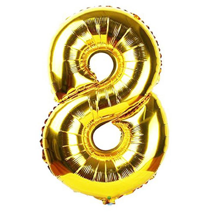 Foil Numbers Balloons customized Foil Digit Birthday Balloon Numbers large (18 inch) Happy Birthday Party Wedding Anniversary Decorations color Black / Golden / Silver Air inflated Figure Balloon - 0,1,2,3,4,5,6,7,8,9.