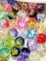 150,300 pcs Multicolor Single and Double Tone Crackle Glass Beads – Shiny 8mm Round Beads for Jewelry Making & DIY Crafts. 