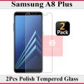 Premium 2 Pack Tempered Glass Screen Guard For Samsung Galaxy A8 Plus - Front Display Protector. 