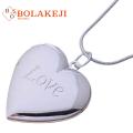 Heart Locket Necklace Silver Plated Jewelry Album Neck Pendant. 