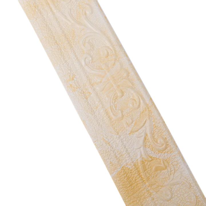 230Cm x 8Cm 3D Pattern Foam Sticker Self Adhesive Wall Trim Line Skirting Border Decor Baseboard Wallpaper Waterproof Embossed Waistline 1Roll