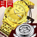 Genuine Goods Business Watch Men's Watch Original Original Stainless Steel Watch Sports Brand Automatic Fake Mechanical Men's Luminous Waterproof Calendar Transparent Bottom Watch. 