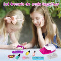 Nail Polish Set 10 Pcs with Nail Dryer, Kids Nails Sets for Girls With 3 Solid Colour 2 Shiny Nail Powder Nail Polish Set For Girlls. 
