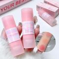 Creamy Peach Blusher Stick Waterproof Low Saturation Cute Strawberry Milk Blush Natural Matte Rubor Korean Dupes Women Makeup. 