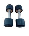 Pair Of Rubber Coated Metal Dumbells - 3kg - Black. 