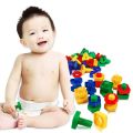 50Pcs/Set Nuts Bolts Toy Building Blocks Colorful Educational Plastic DIY Smooth Edge Bricks Toys for Toddlers. 