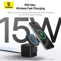 Baseus 25W Magnetic Wireless Charger, MagPro 2 in 1 Fast Charger Stand For iPhone and Airpods with USB-C Output For iWatch Charger. 