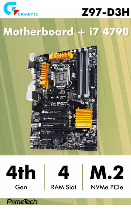 Gigabyte Z97 4th / 5th Gen Gaming Motherboard with Core i7 4790 4th Gen Gaming Processor with High Performance CPU Cooler