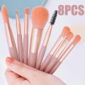 8 Pcs Mini Travel Portable Soft Makeup Brushes Set – Lightweight & Compact Beauty Tool for Foundation, Eyeshadow, Blush & Contour – Ultra-Soft Bristles & Travel-Friendly Design. 