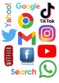Social media logo stickers  for laptop, mobile back, notebook, water bottles, etc elegant and marvelous stickers,make your stuff more attractive and colourful , Pack 12, 3 x 2 inch stickers. 