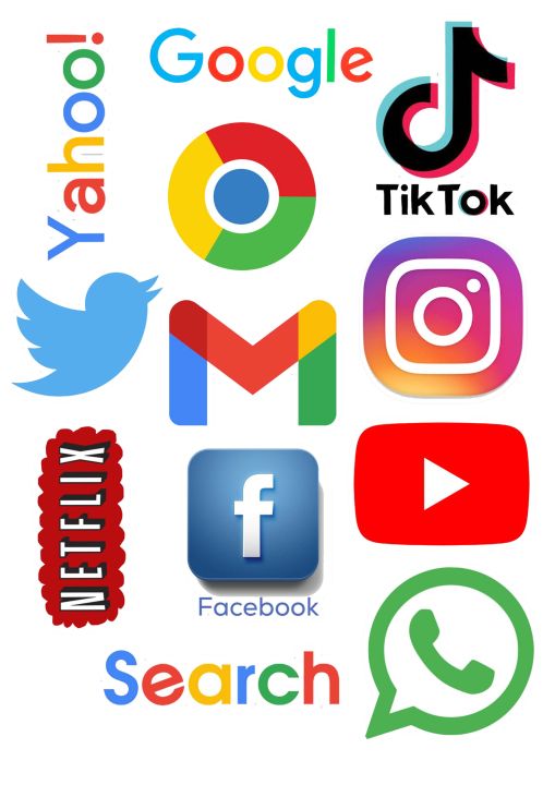 Social media logo stickers  for laptop, mobile back, notebook, water bottles, etc elegant and marvelous stickers,make your stuff more attractive and colourful , Pack 12, 3 x 2 inch stickers