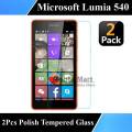 2Pcs Microsoft Lumia 540 (Nokia 540) Tempered Glass Screen Protector Polish Glass Premium Quality Glass Protector For Microsoft 540. 