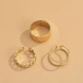 3 Adjustable Circular Metal Rings Set Wedding Gift for Girls and Women. 