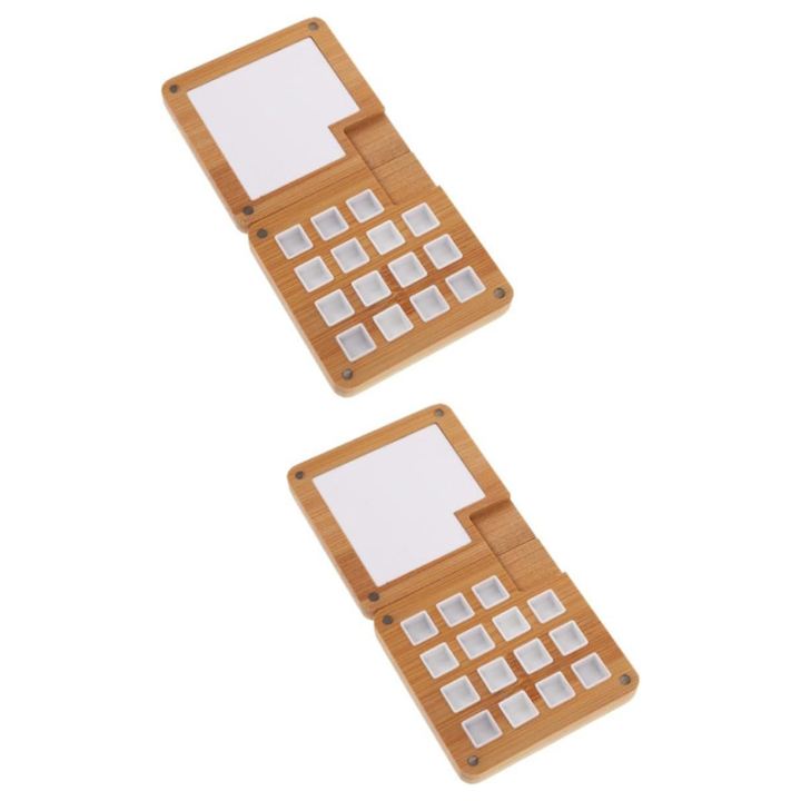 JAERBEE 2pcs Box Paint Box Wooden Paint Palette Paint Pallet Tray DIY Pigment Case Mini Watercolor Palette Watercolor