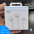 Type C wired Earpods | Type C Handfree for iPhone 15,16 Series Samsung, Oppo, Vivo, Infinix, Techno and other Andriod Smart Phones| Premium Quality Type C handsfree with boosted bass Stereo Sound with Built in Mic. 