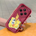 TA for Redmi 14C Back Cover Soft Square Ladder Cartoon SpongeBob Mobile Cover Silicone Camera Protection Phone Case. 