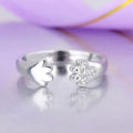 Women Ring Animal Foot Print Adjustable Electroplated Ring. 