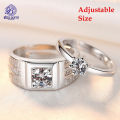 2 Pcs Adjustable Couple Rings set Gift for Girls With Box and Boys Silver Cuple Rings Pair Simple resizable. 