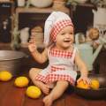 Newborn Baby Chef Costume Apron Chef Hat Baby Chef Outfit for Photography Girl L. 