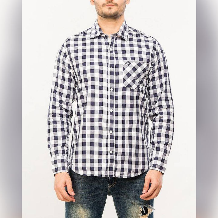 L/S Woven Shirt Black & White -Special Online Price