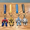 Cartoon Movie Transformer Key Chain Optimus Prime bumblebee robot Key Chains Silicone Car Key Chain Bag Pendant Keyring Friends. 