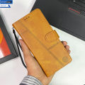 LG Velvet 5G Book Cover - Light Brown - Premium Leather Megantic Flip Book Covers With Card Holding Option. 