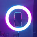 MJ26  RGB LED Ring Light  26cm 10-inch multicolor off white light with Phone Clip wall Phone Video Beauty Fill Light - TikTok Light - Musically Light. 
