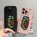 Sausage Mouth Sweating Frog Head Pink Black Cover Compatible For IPhone 11 15 14 13 12 Pro Max 7Plus XR XS Max X 15 7 6s 6 8 Plus SE 2020 Angel Eye Soft Case. 