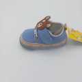Cute Teddy Bear Baby First Walker Shoes | Blue Canvas Soft Sole Infant Sneakers with Velcro Strap & Anti-Slip. 