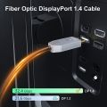 FIBBR 8K DisplayPort 1.4 Fiber Optic Cable DP to DP Cable 32.4Gbps Freesync for Gaming Monitor Graphics Card Laptop TV (15M). 