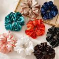 Pack of 5 High quality adjustable silk scrunchies for thick long hair Silk Scrunchies Stretchable ponytails for Girls and Women Silk hair pony multicolor. 