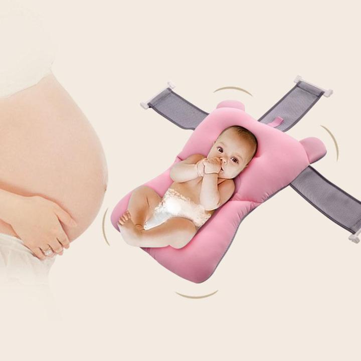 Foldable Newborn Baby Bath Mat Pad Bath Tub Baby Float Bath Mat Seat Antiskid Bathing Net Bed/Chair Cartoon Baby Shower Bath Pad