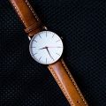 Brown Stainless Steel & Leather Analog Watch for Men. 