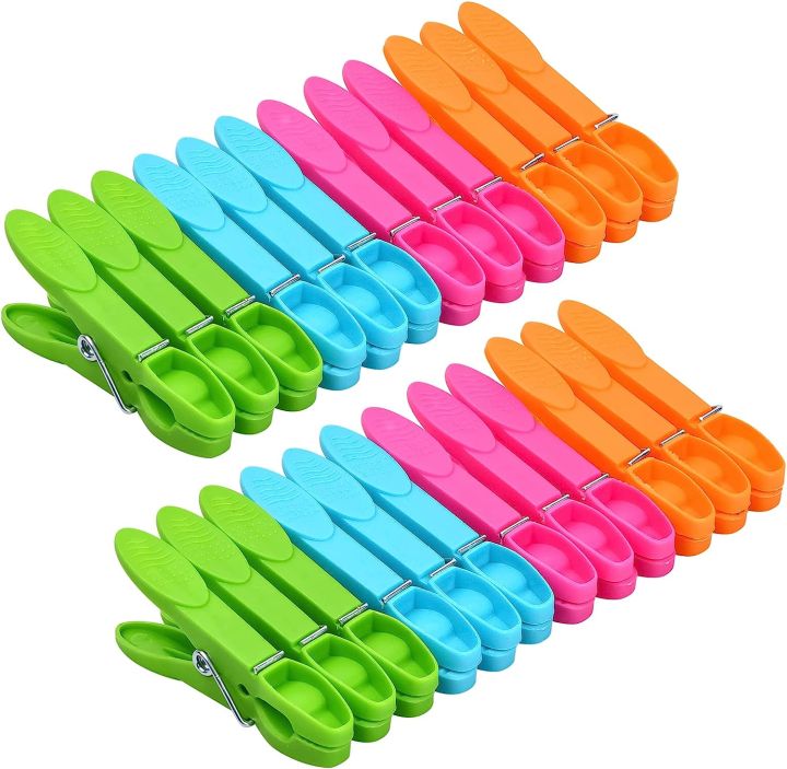 Plastic Clothespins, Heavy Duty Laundry Clothes Pins Clips with Springs, Air-Drying Clothing Pin Set(20 Pack)