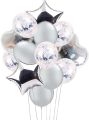 14 Pack Rose Gold Foil Confetti Latex Balloons Set, Heart & Star Shaped Balloons for Weddings Birthday Party Decoration, Bridal & Baby Showers, Backdrop, Balloon Arch. 