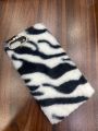 Apple Iphone 7 Plus Fuzzy Plush Case for Girls Women Warm Winter Fluffy Furry Plush Soft TPU Shockproof Phone Case. 